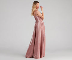 Noelle Formal Woven Glitter Ball Gown